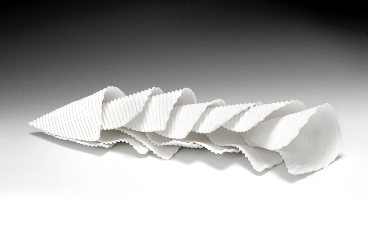 Titania Henderson, Untitled 12, 2006, bone china, 42.0 x 13.0 x 8.0 cm, private collection.