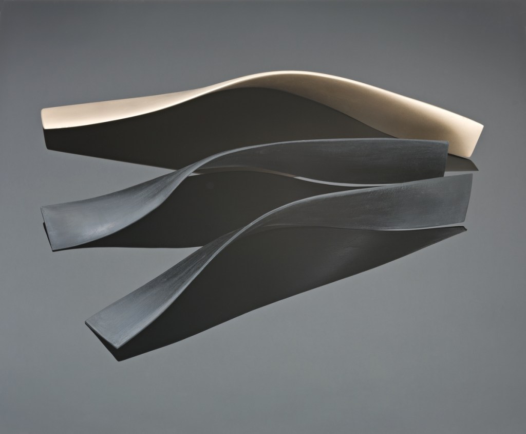 Titania Henderson, Lines, 2014, bronze and French Limoges porcelain, 9.0 x 47.0 x 32.0 cm dimensions variable.